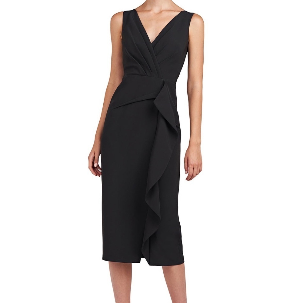 NEW SEALED IN BAG Kay Unger Brynn Midi Dress Size 16 Black
